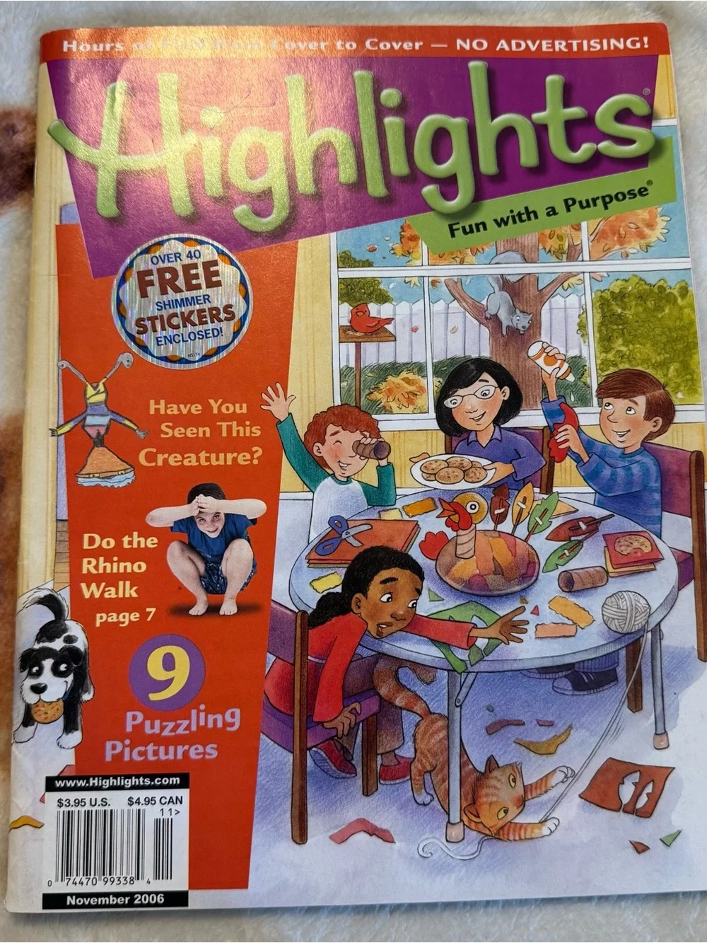 Nov 2004 Highlights Magazine Vintage Kid’s Crafts